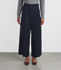 Weekend Max Mara Blue Cotton Wide-Leg Trousers
