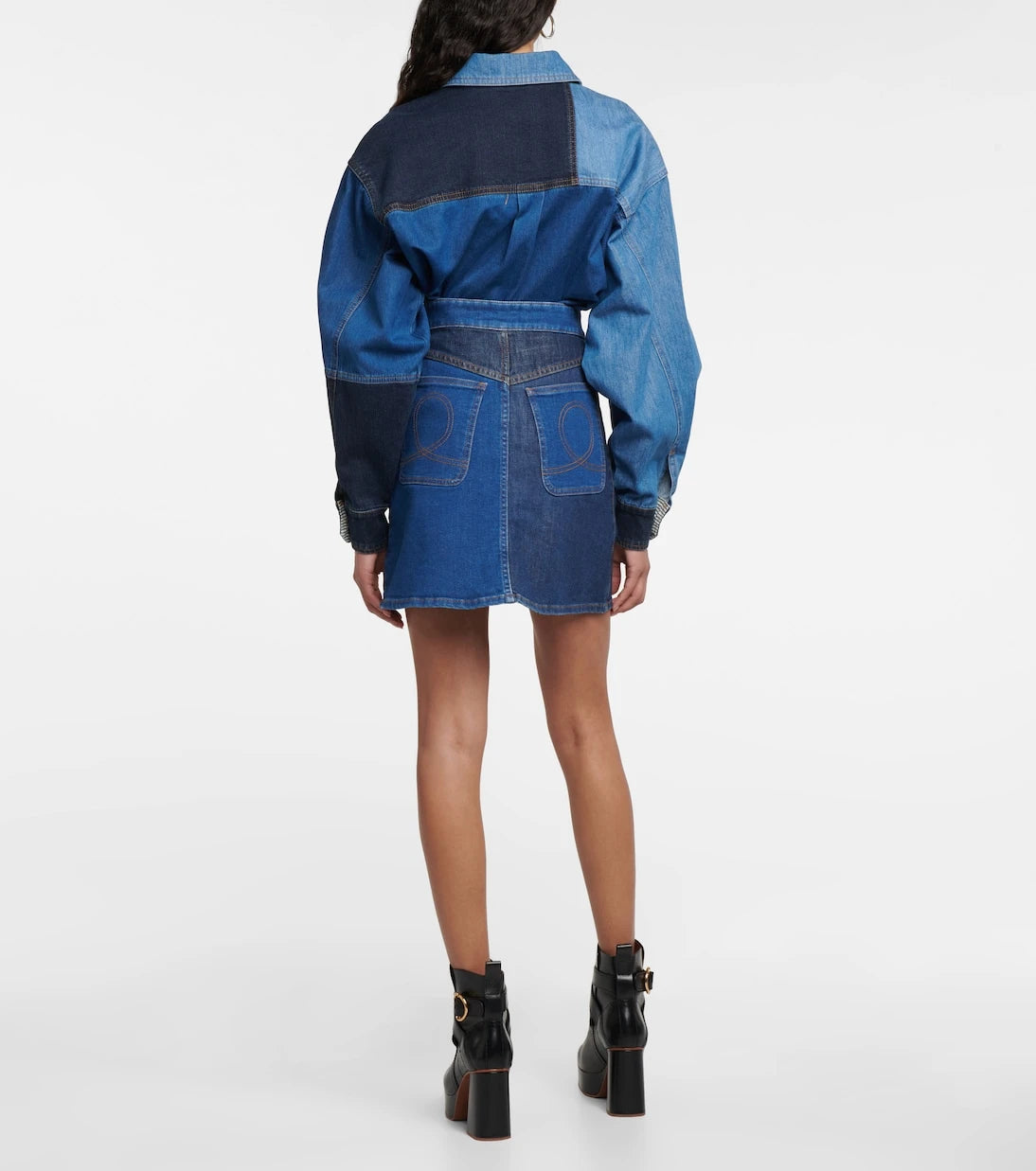 See By Chloé - Patchwork denim miniskirt