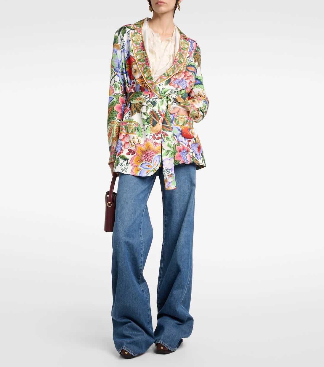 Etro - Çiçekli ipek anvelop ceket