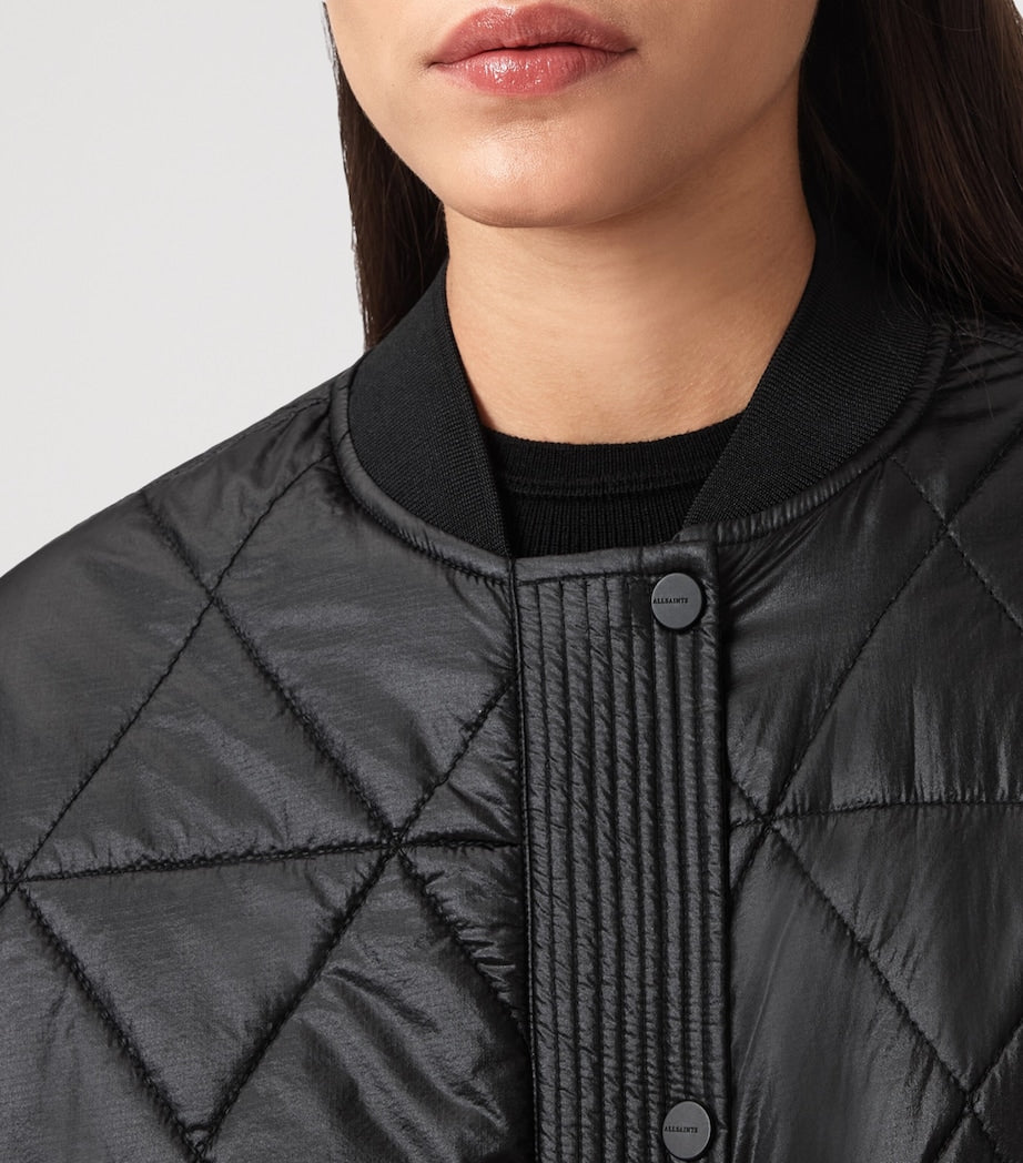 Black Quilted Alii Bomber Jacket