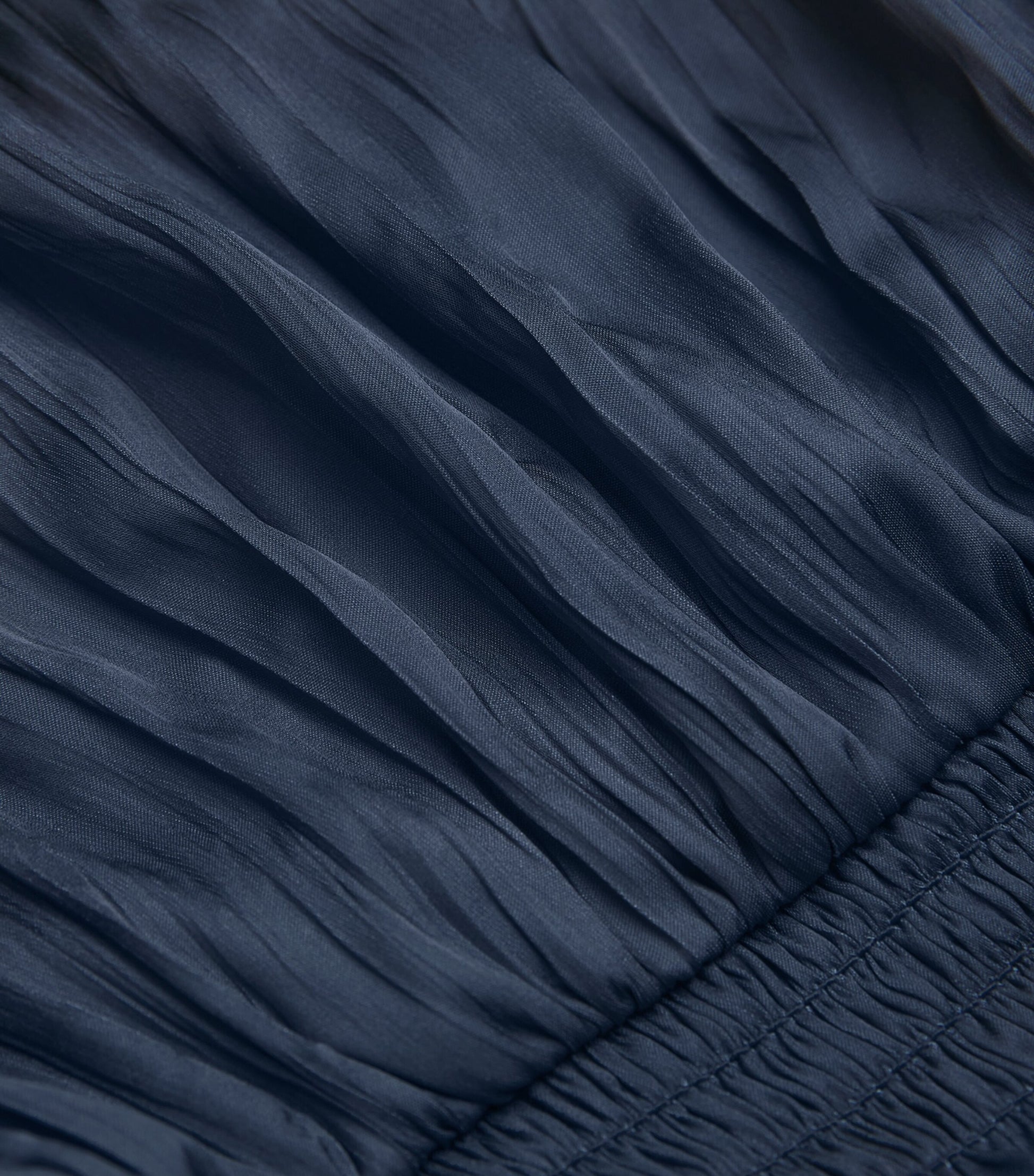 Blue Cropped Lace-Detail Blouse