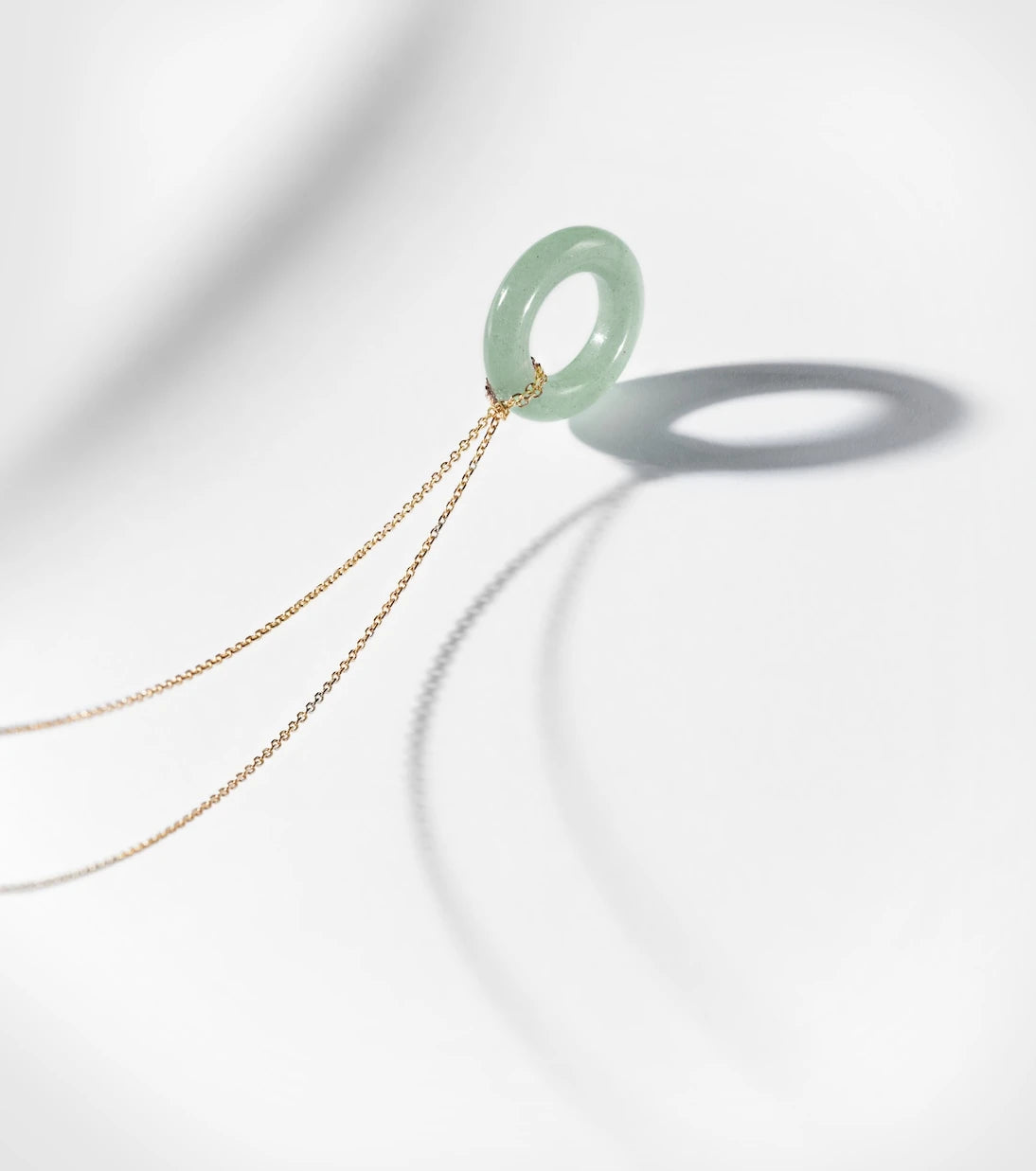 Mateo - Donut 14kt gold necklace with jade