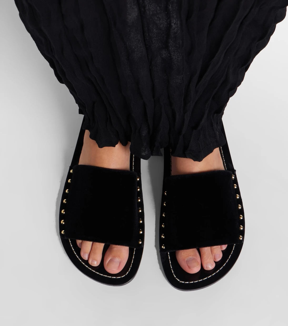 Toteme - Studded velvet slides