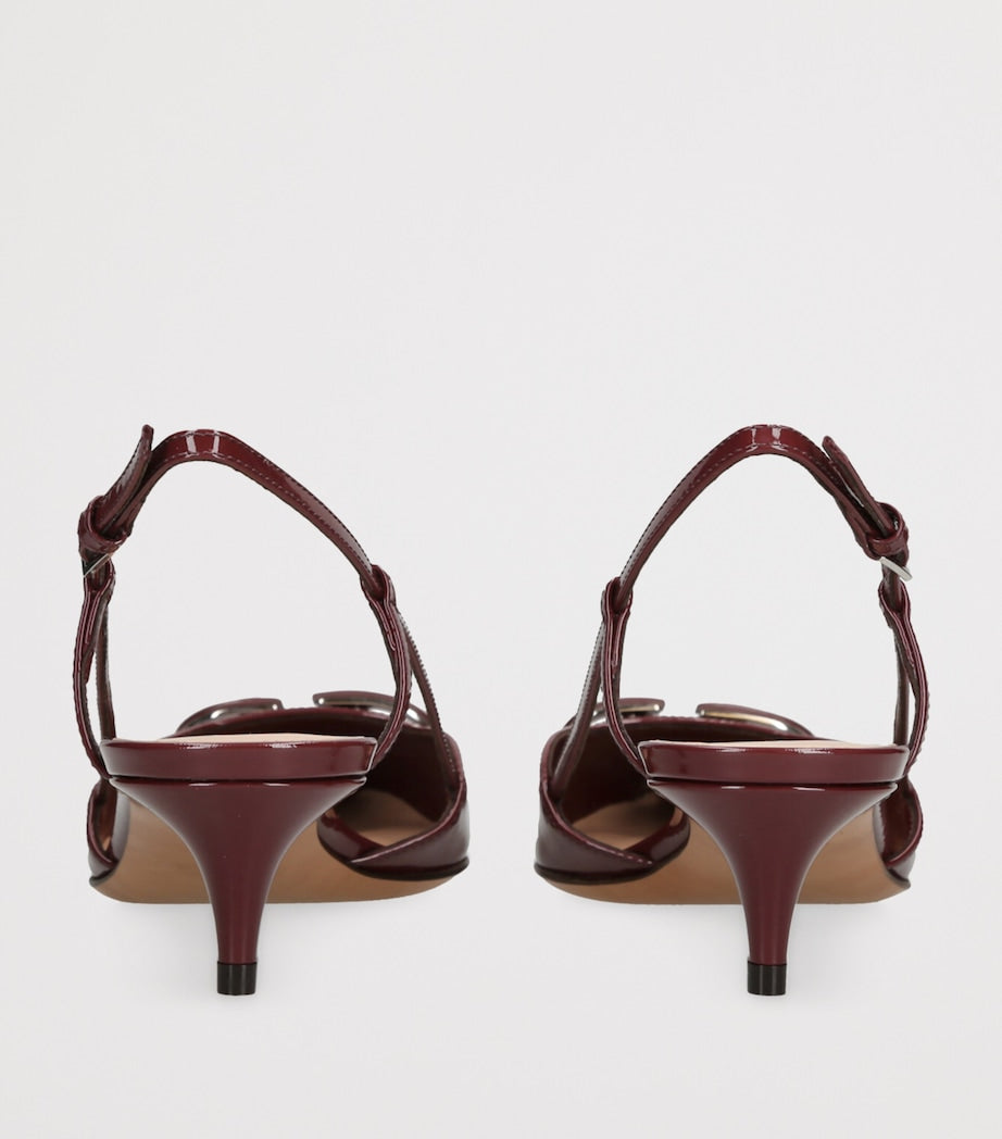 Valentino Garavani Patent Leather VLogo Slingback Pumps 40