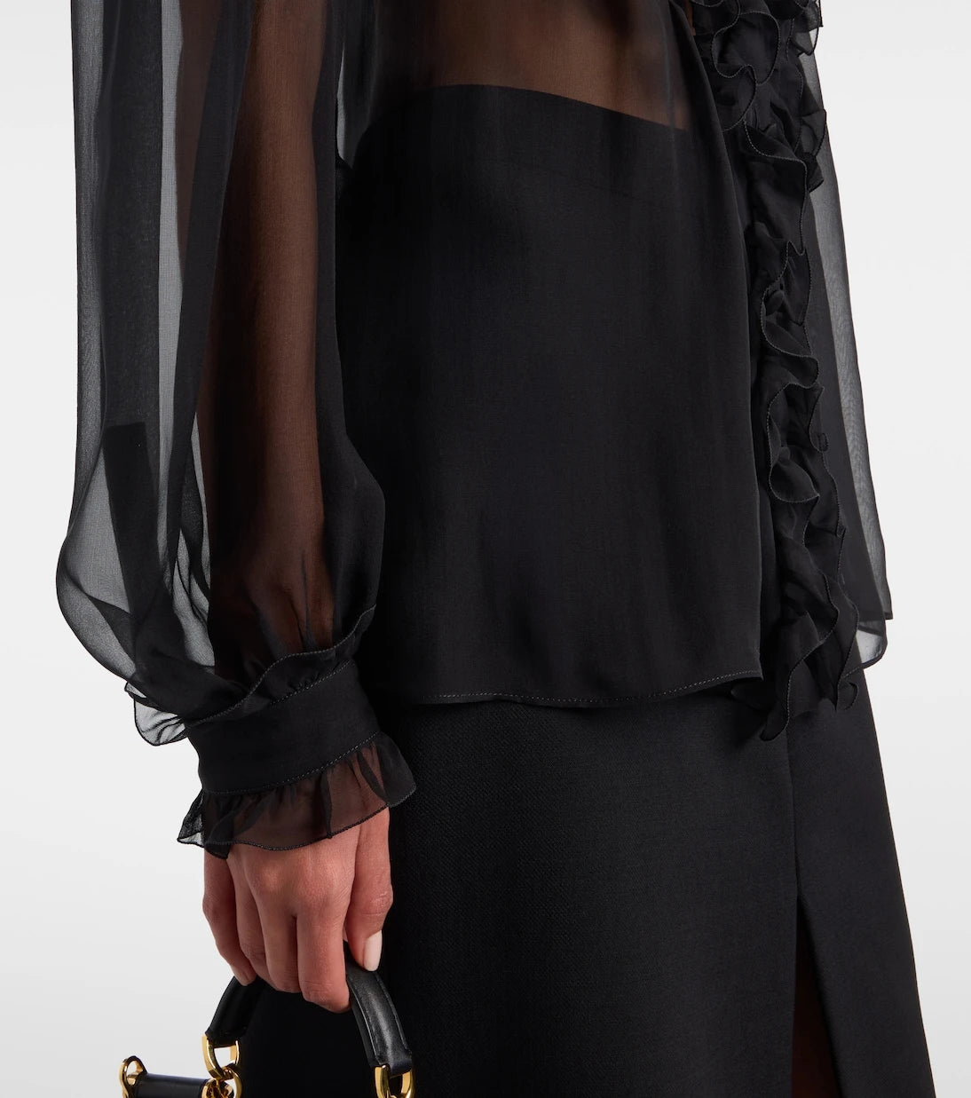 Dolce&Gabbana - Ruffled sheer silk blouse
