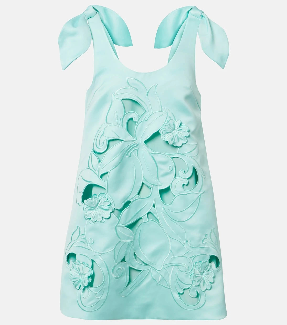 Leo Lin - Harper bow-detail embroidered minidress