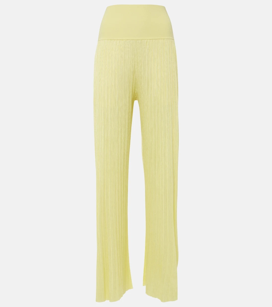 Alaïa - Pleated high-rise jersey straight pants