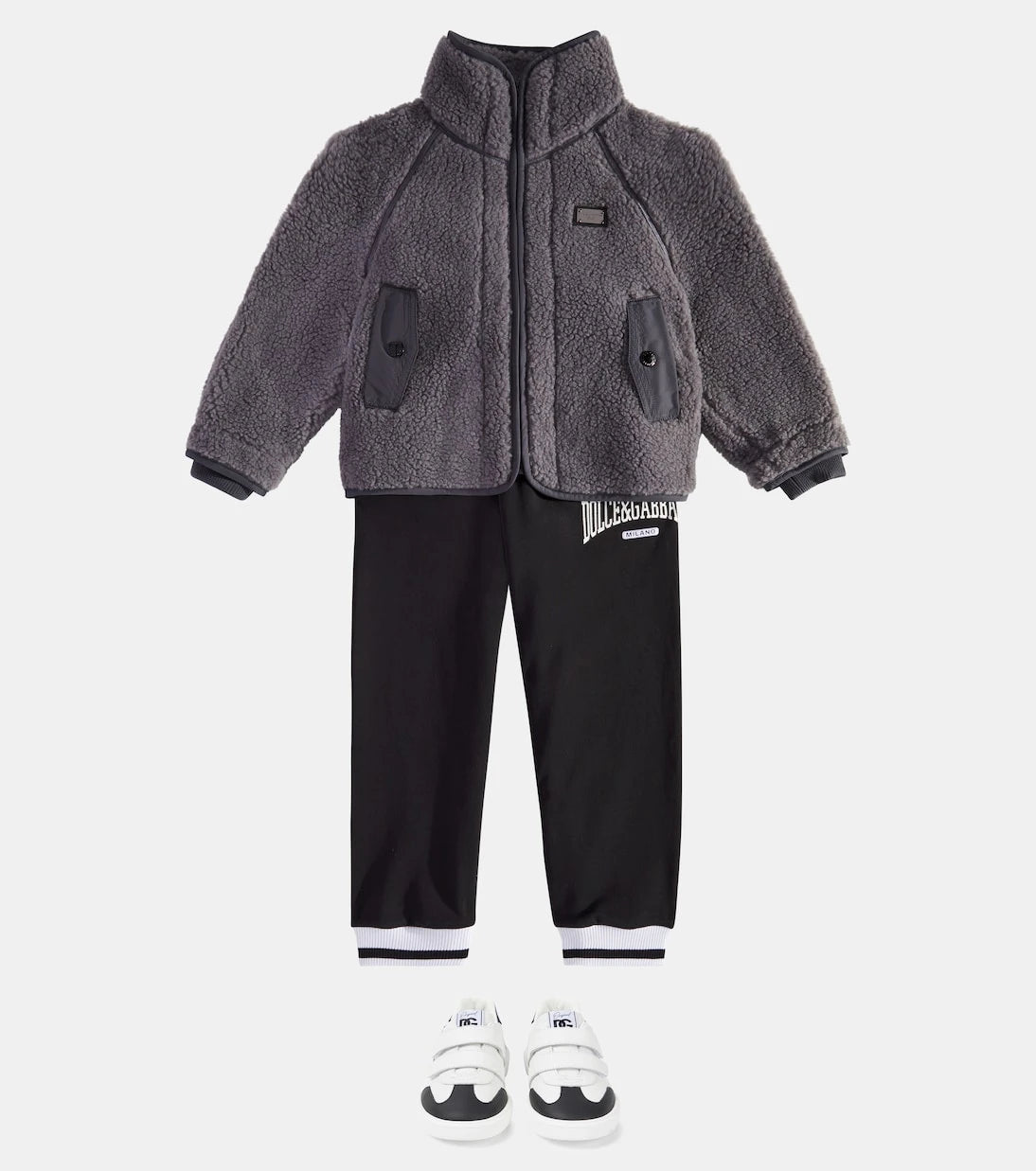 Dolce&Gabbana Kids - حذاء سنيكرز جلد DG