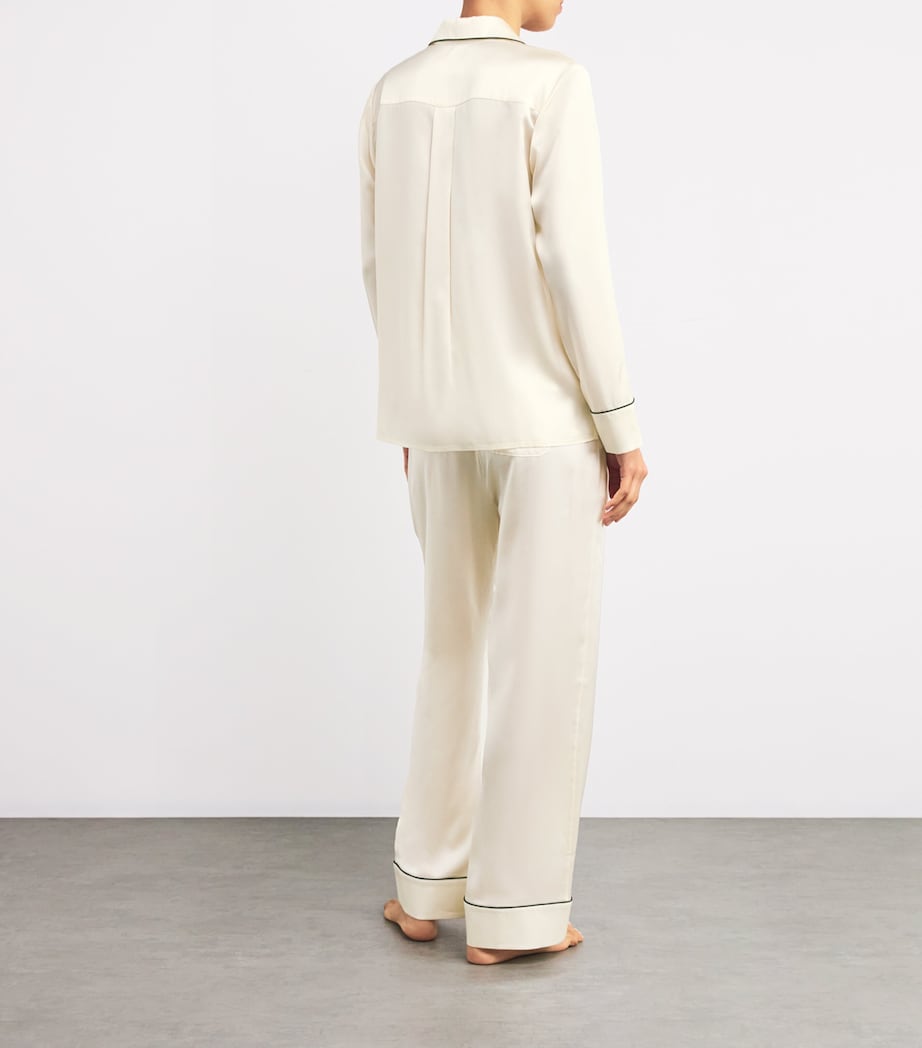Ivory Silk Satin Pyjama Set