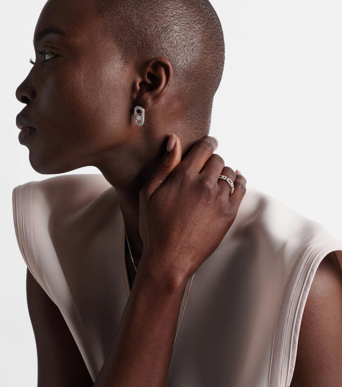 Messika - So Move 18kt white gold earrings with diamonds