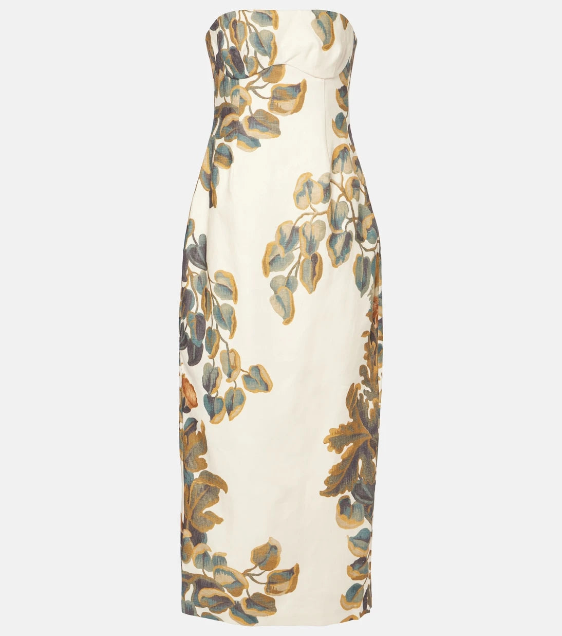 SIR - Evalita floral linen bustier dress