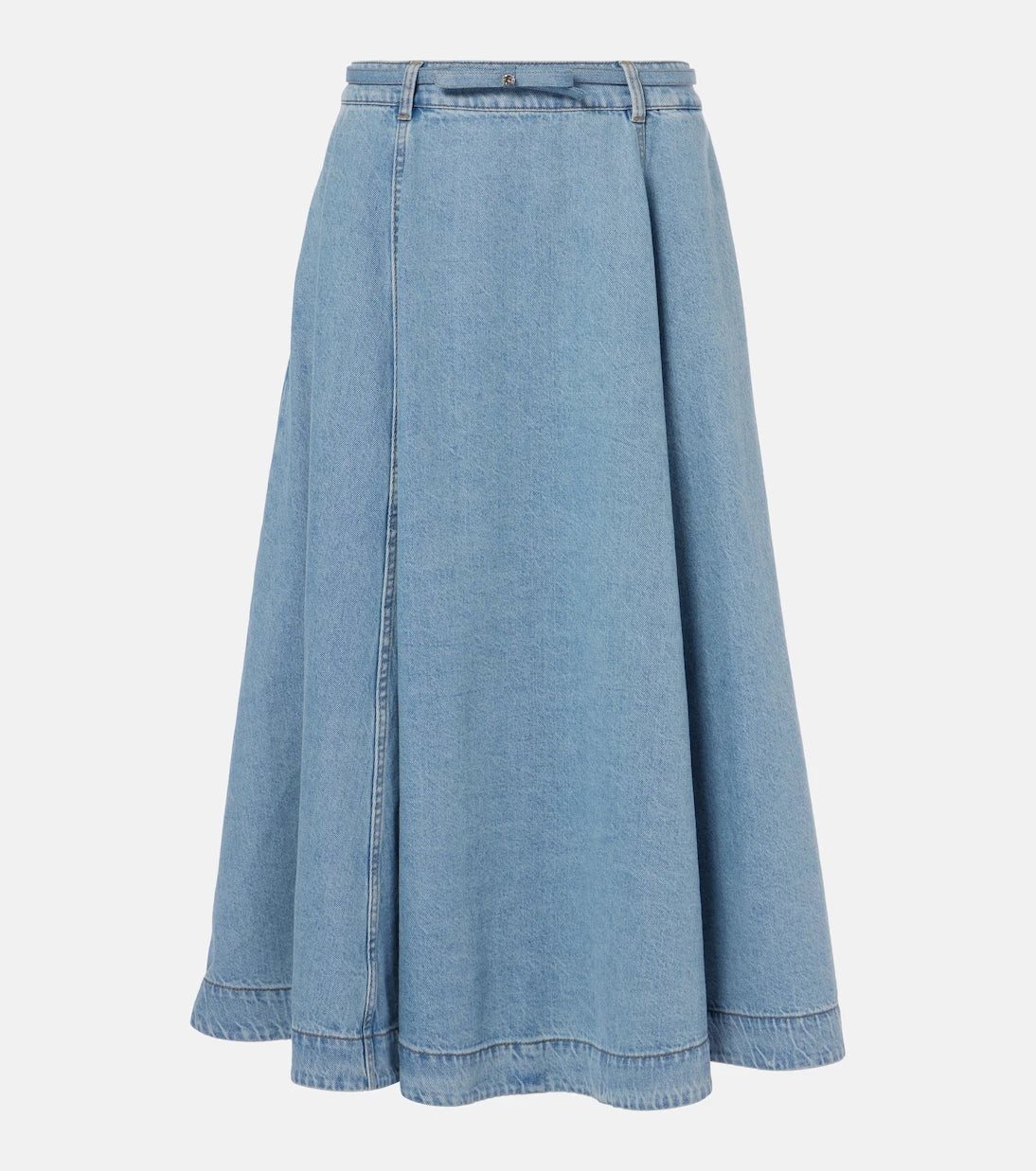 Zimmermann - Crush Denim Full flared midi skirt
