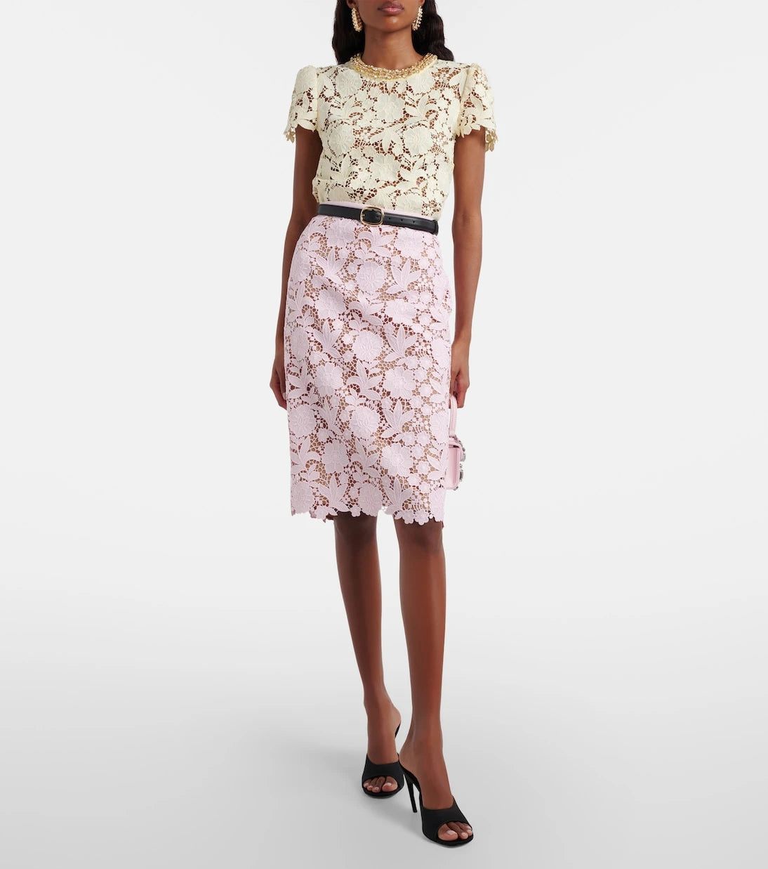 Self-Portrait - Lace pencil skirt