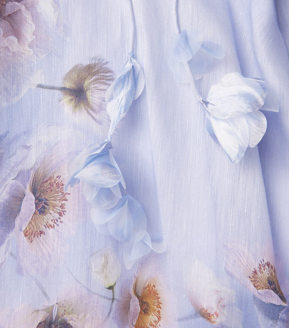 Purple Linen-Silk Hypnotic Picnic Midi Dress