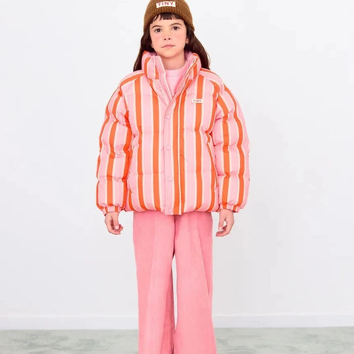 Детско яке Tinycottons RETRO STRIPES SHORT PADDED JACKET