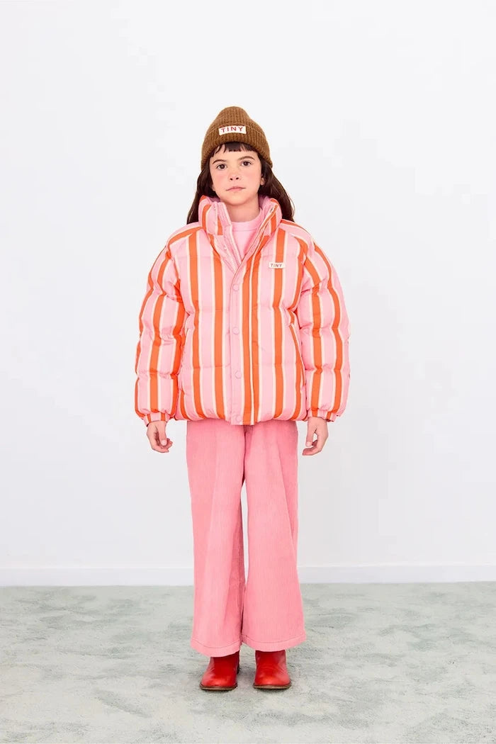 Детско яке Tinycottons RETRO STRIPES SHORT PADDED JACKET