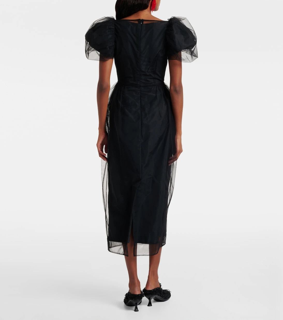 Simone Rocha - فستان ميدي من التول المطرز
