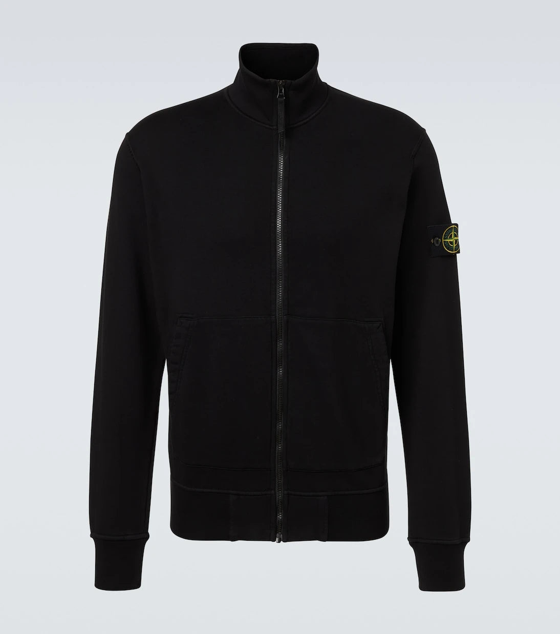 Stone Island - سترة قطنية بنصف سحاب بتصميم بوصلة