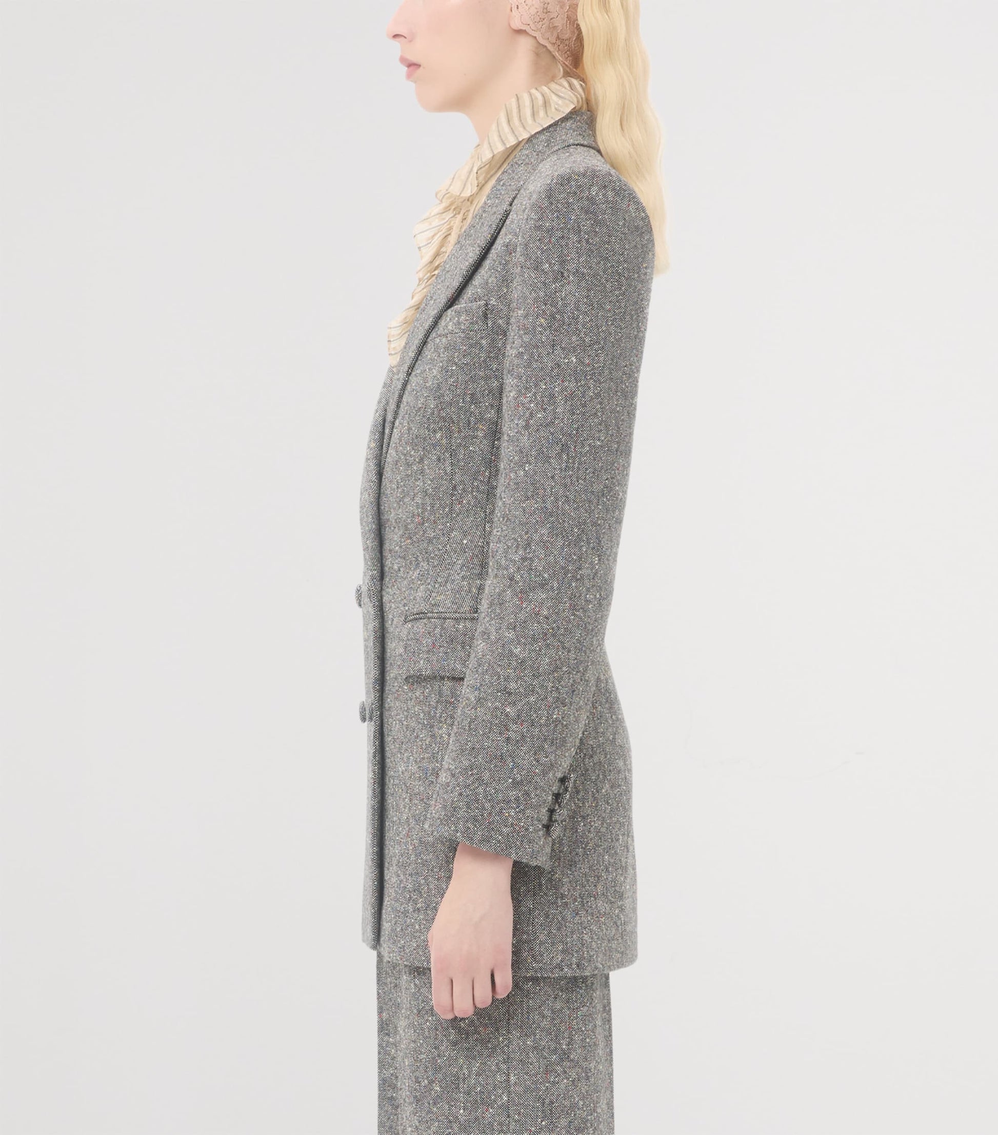 Valentino White Virgin Wool-Blend Pea Coat
