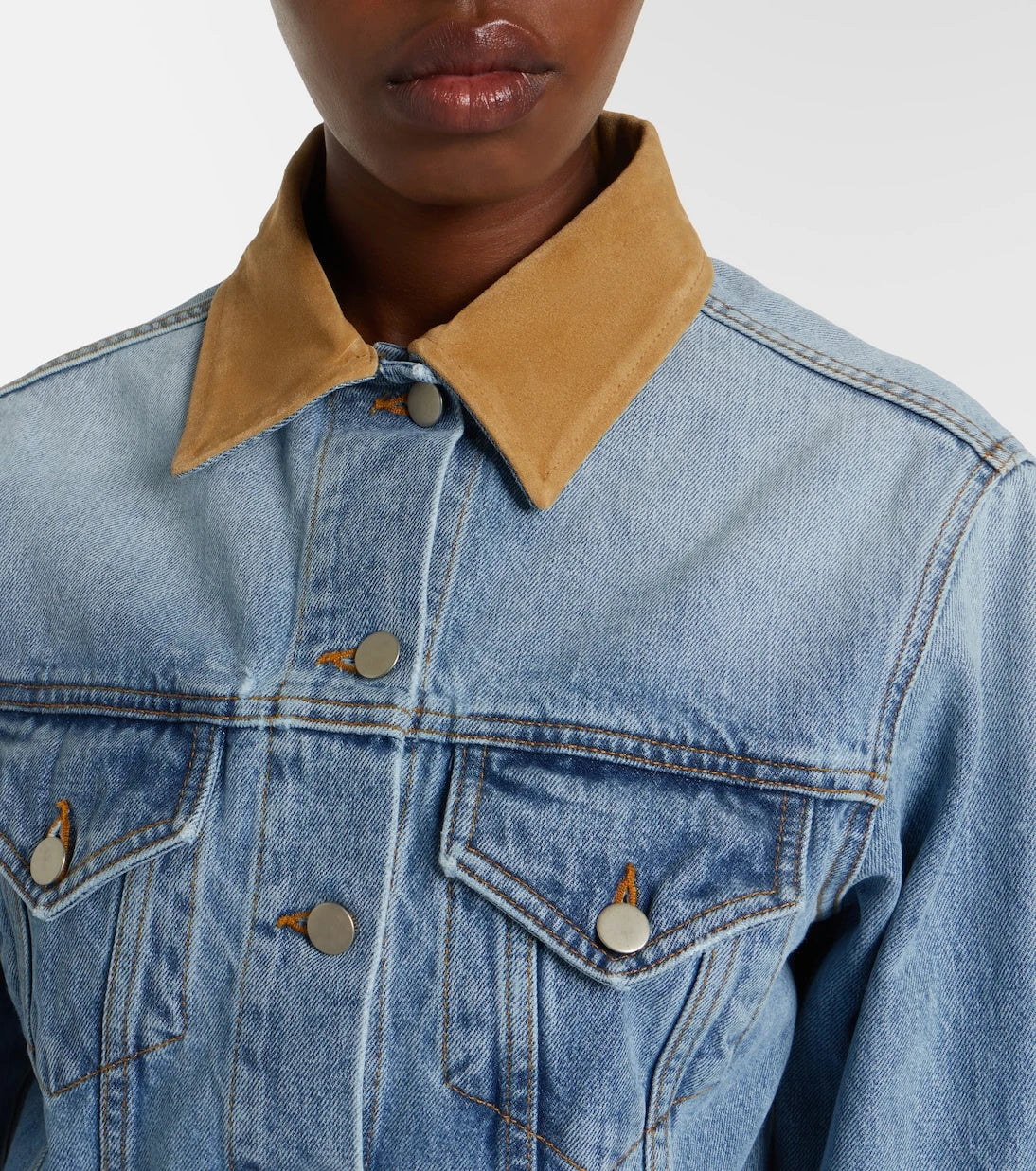 Róhe - Suede-trimmed denim jacket