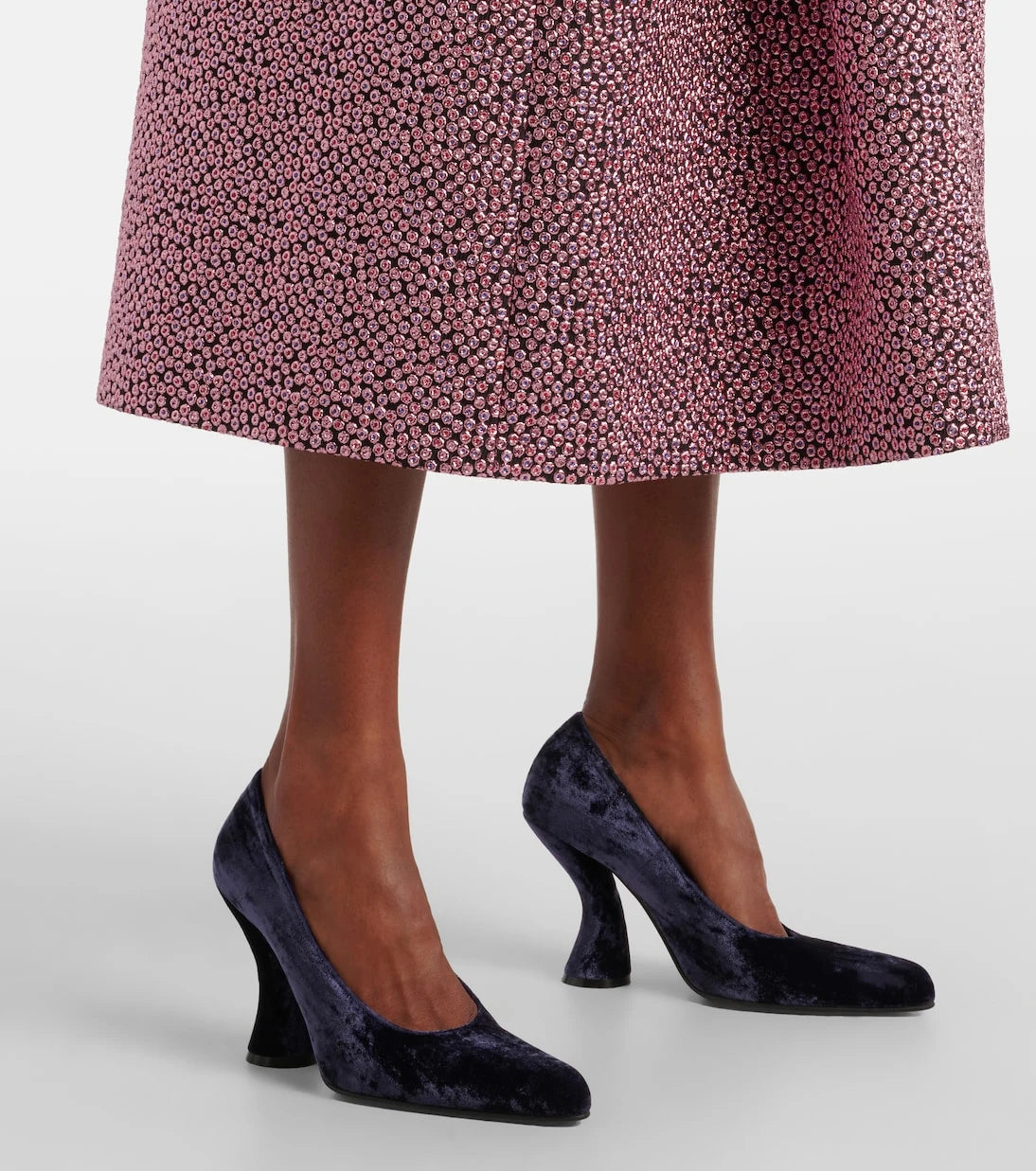 Dries Van Noten - 95 kadife topuklu ayakkabı