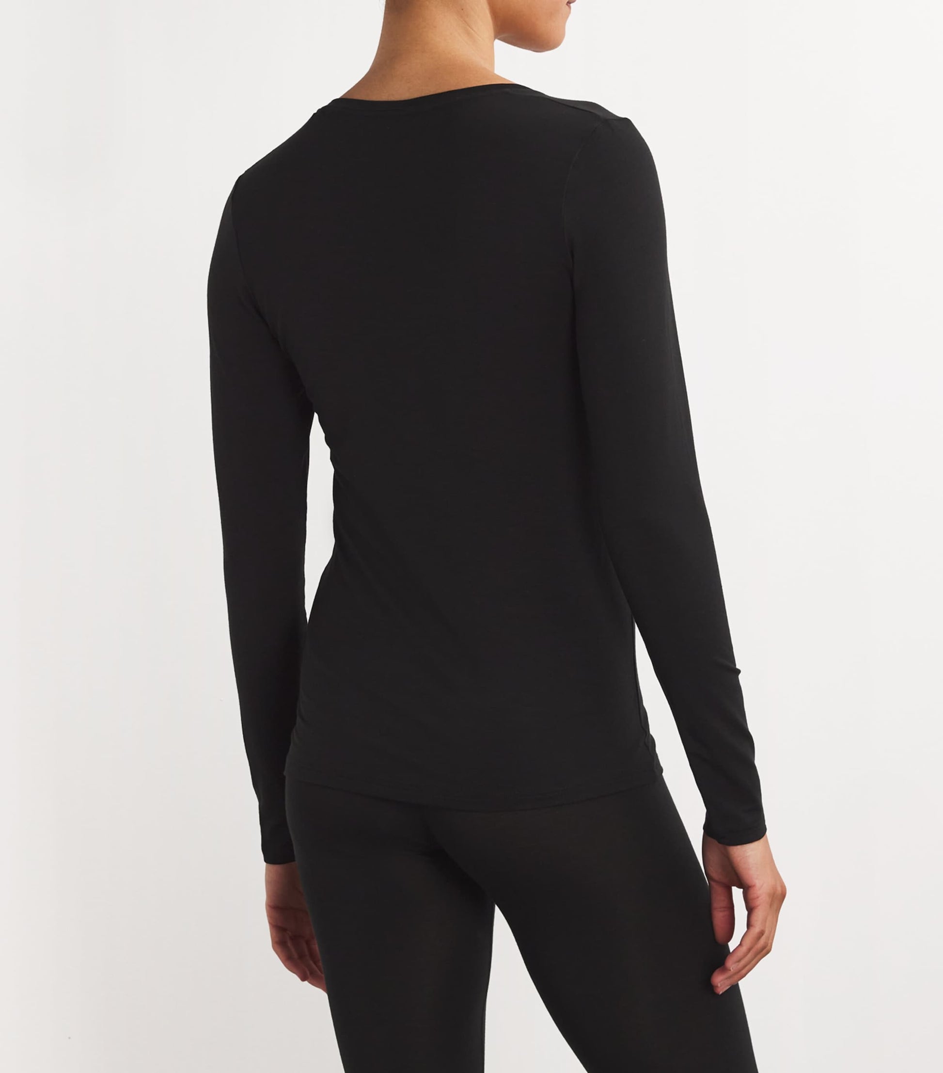 Falke Black Long-Sleeve Daily ClimaWool T-Shirt