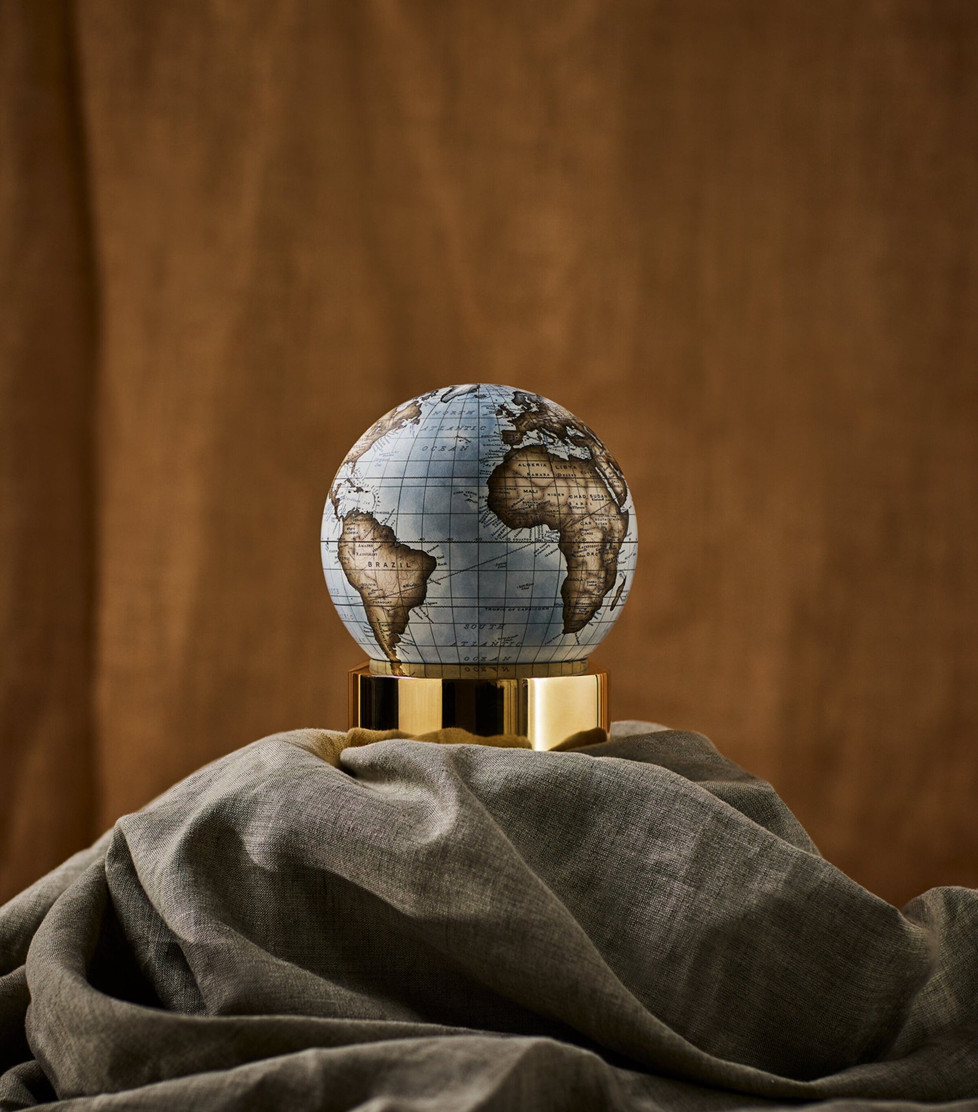 Bronze Glacial Blue Pocket Globe (12cm)