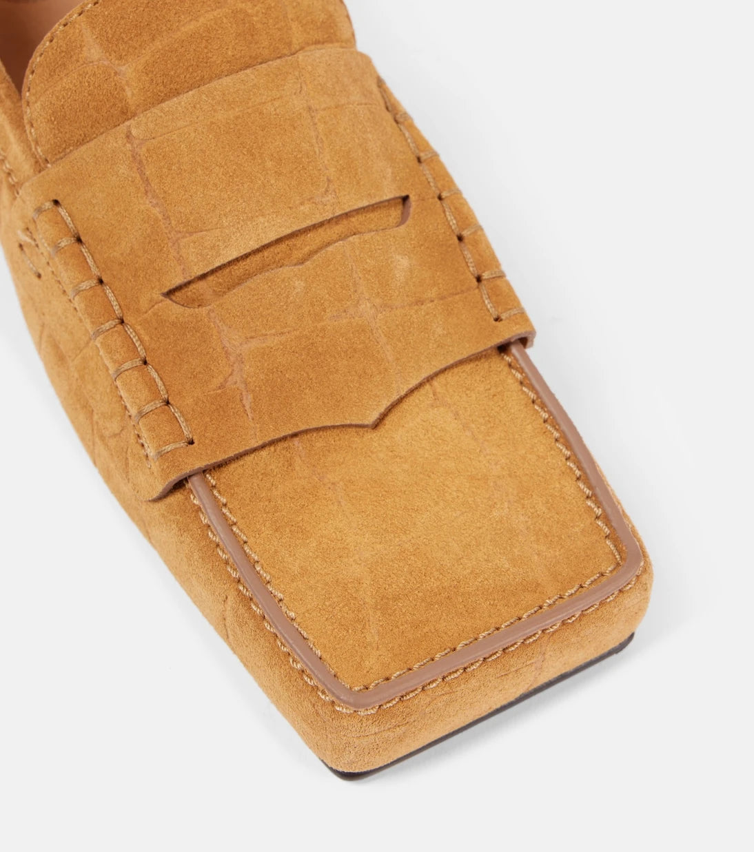 Jacquemus - Carré croc-effect suede penny loafers
