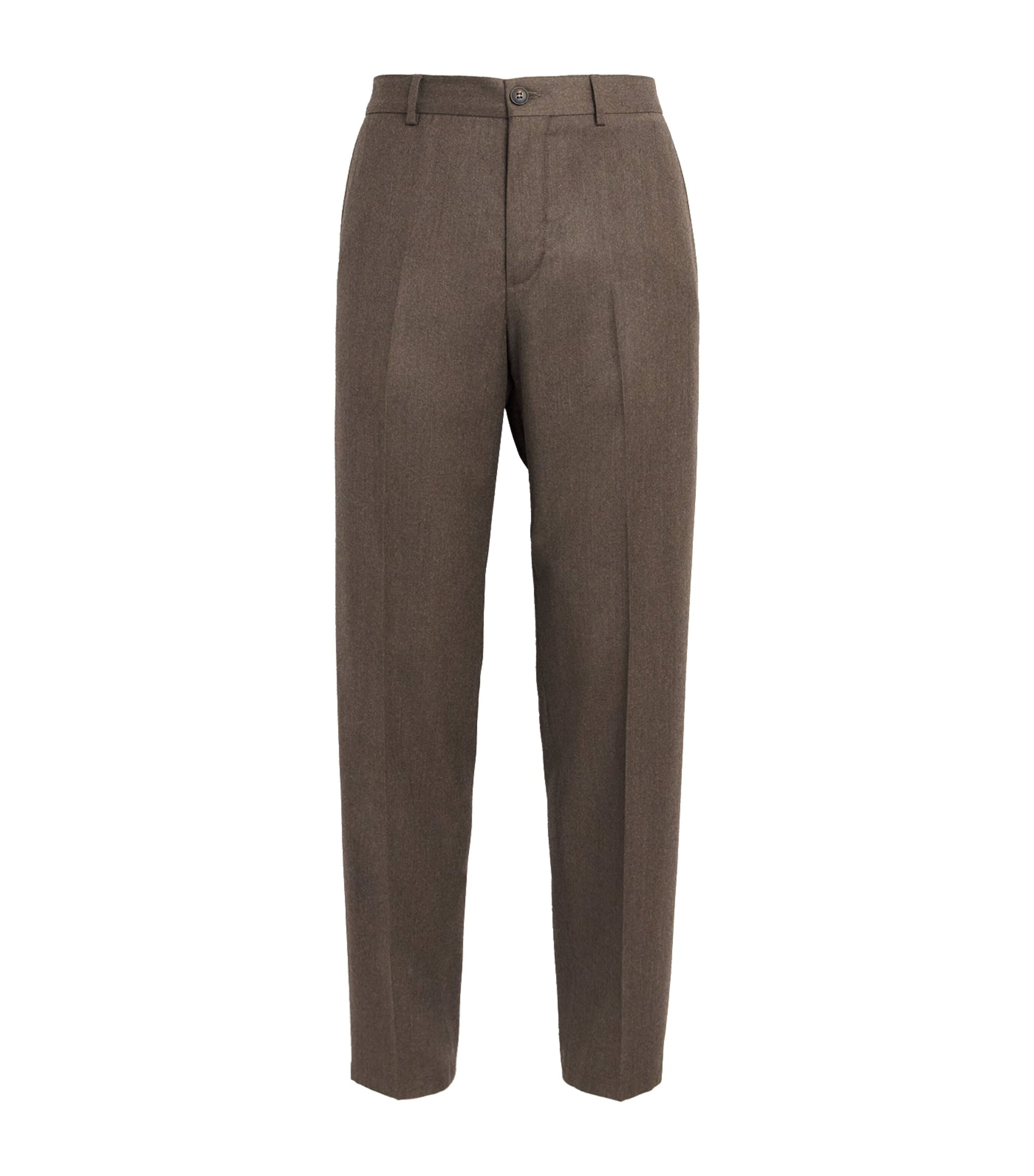 Virgin Wool-Cashmere Flat Front Trousers
