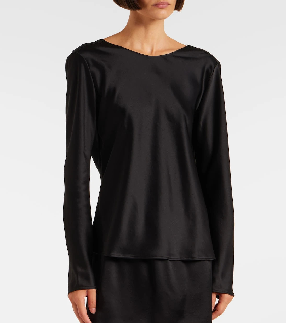 Leset - Barb draped satin top