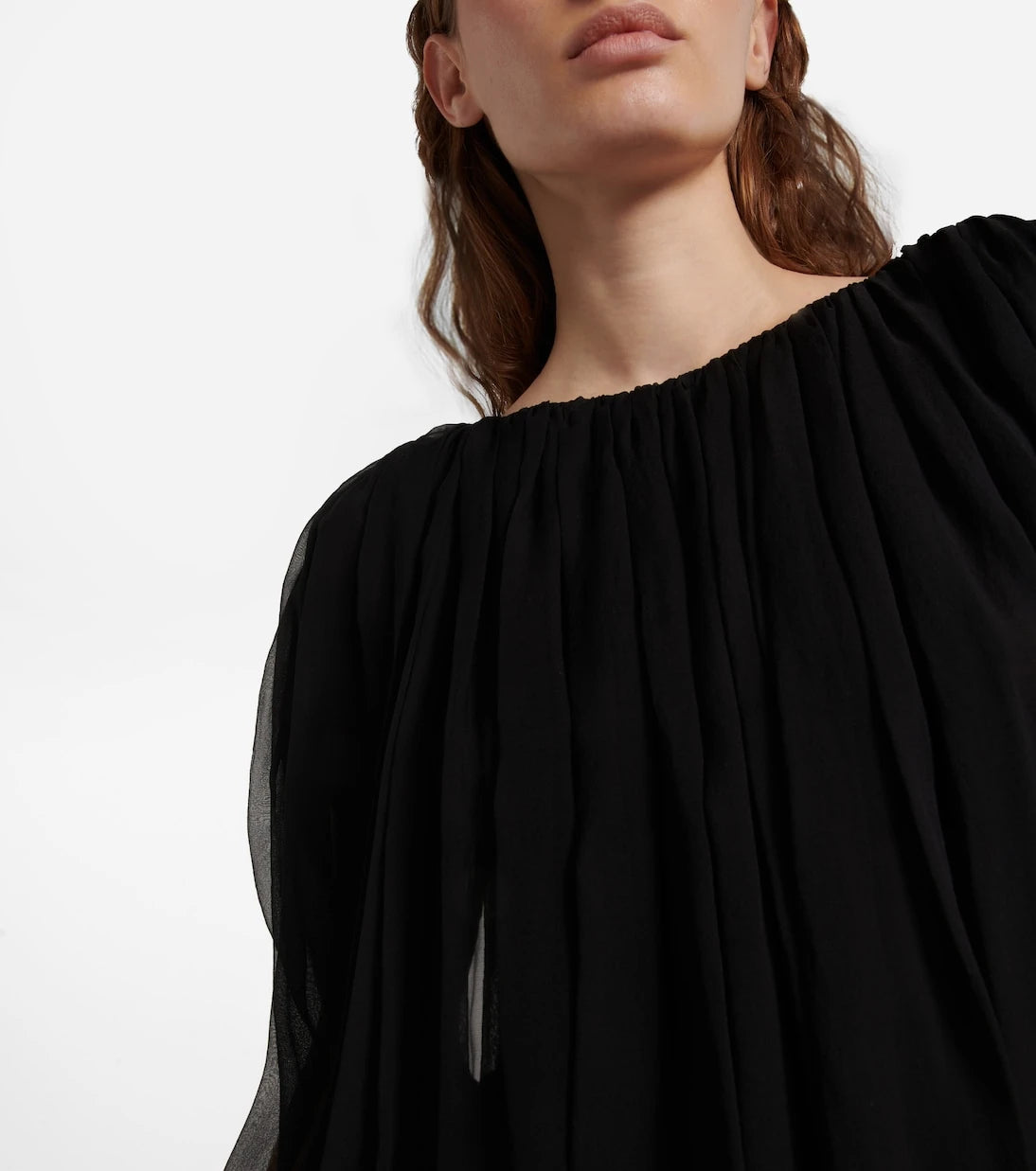 Rick Owens - Gathered silk chiffon top
