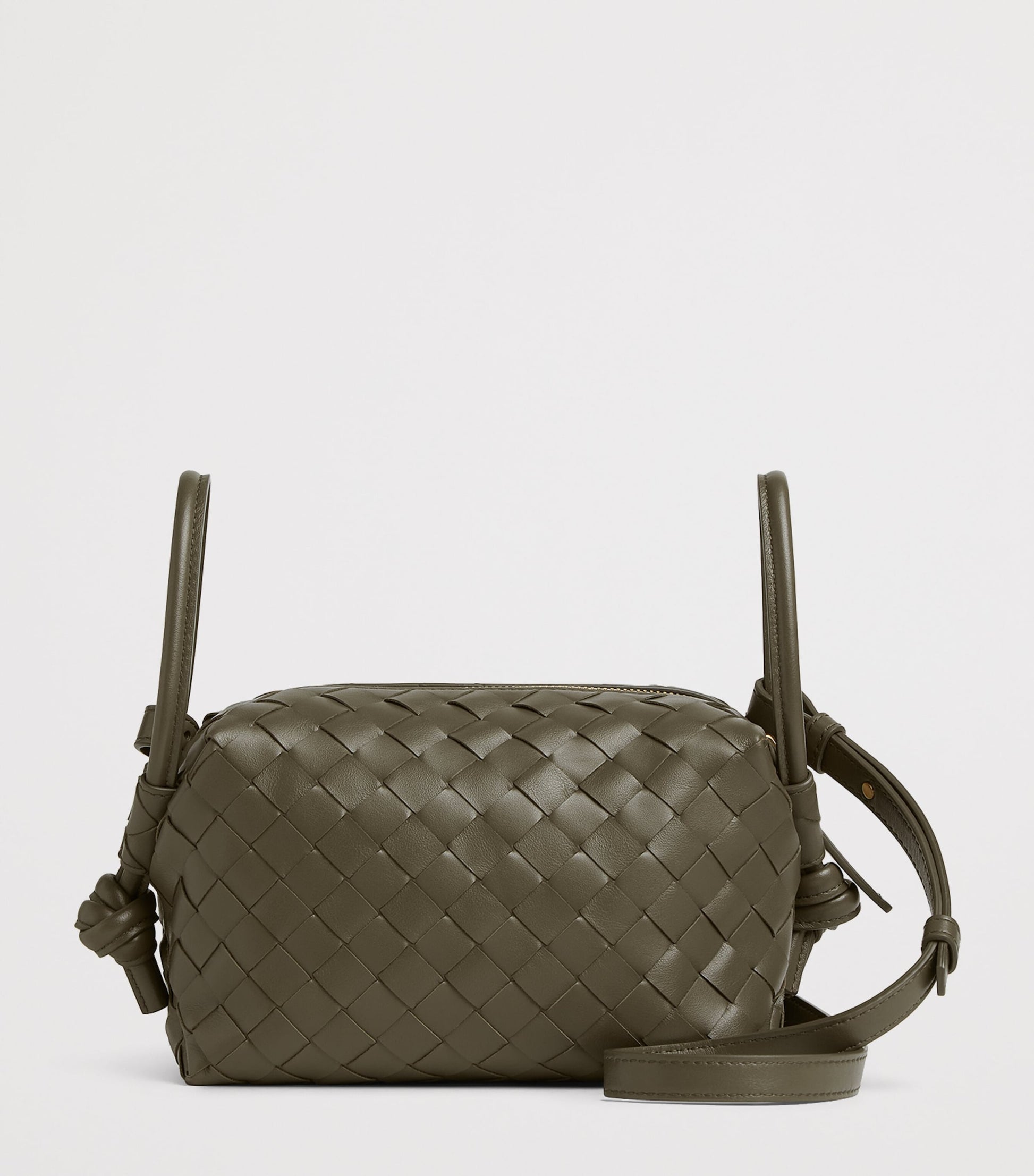 Bottega Veneta Green Small Leather Loop Top-Handle Bag