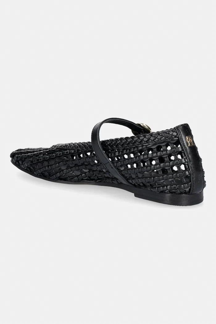 Tommy Hilfiger балеринки WOVEN LEATHER MIX BALLERINA