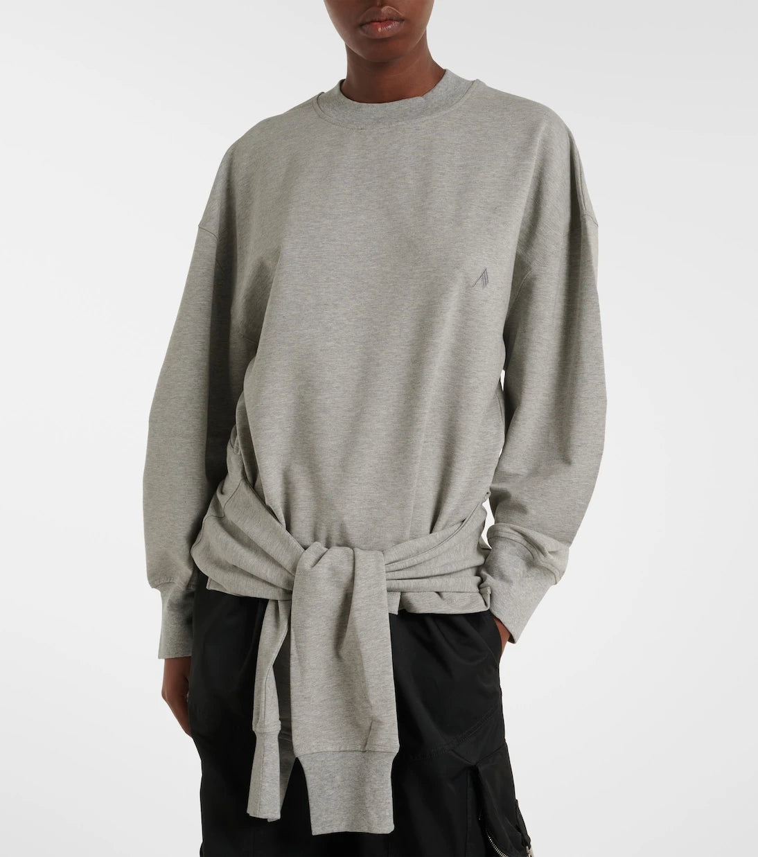 The Attico - Oversized draped cotton-blend sweatshirt