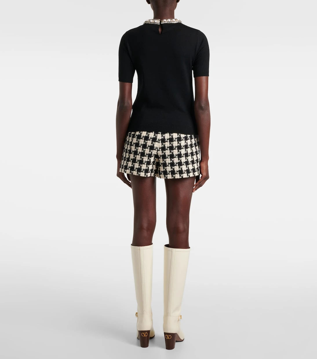 Valentino - Embroidered virgin wool top