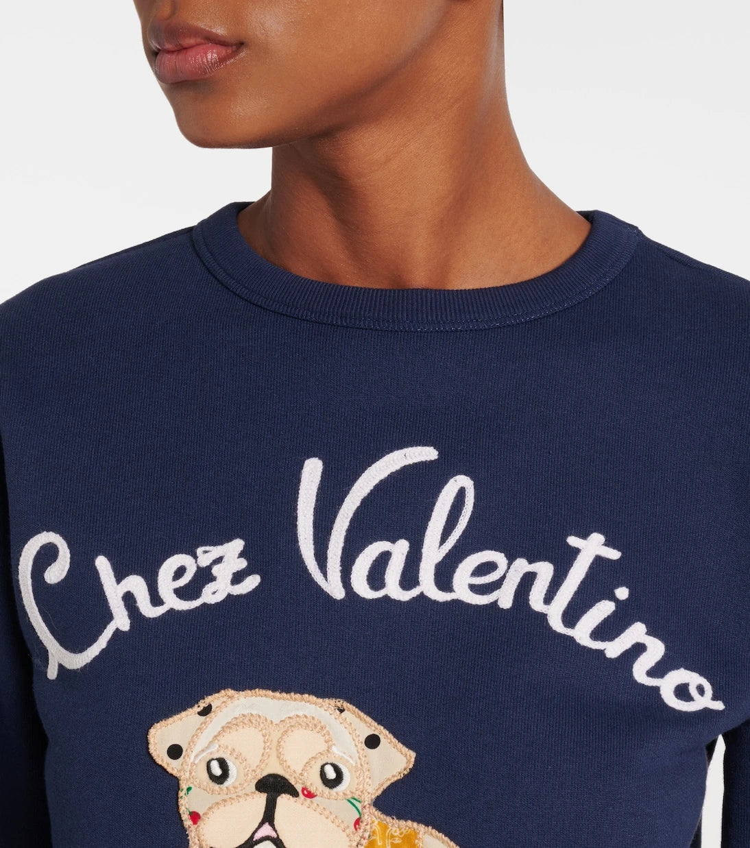 Valentino - Embroidered cotton jersey sweatshirt