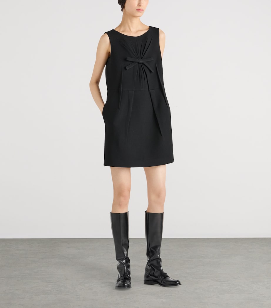 Prada Black Wool Natté Sleeveless Mini Dress