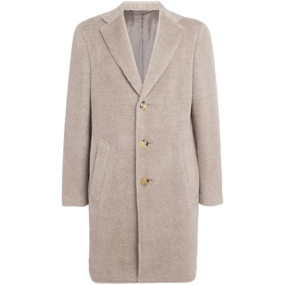 Grey Alpaca-Wool Overcoat