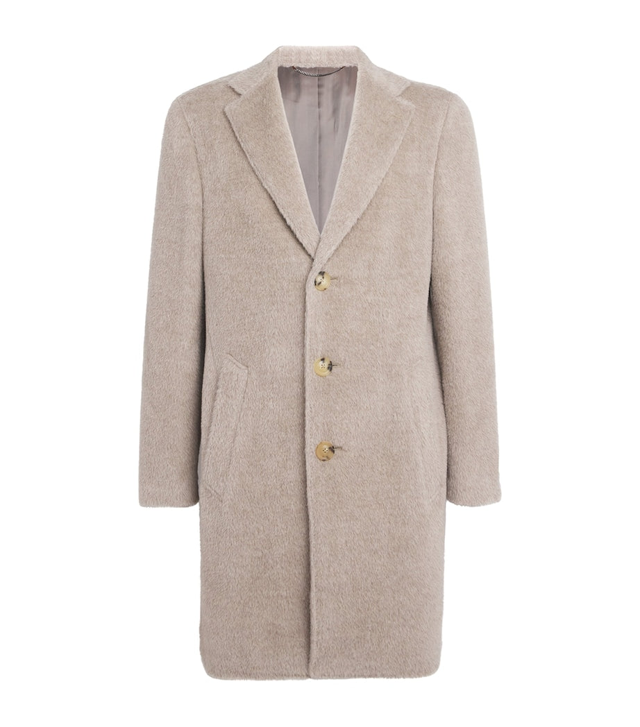 Grey Alpaca-Wool Overcoat