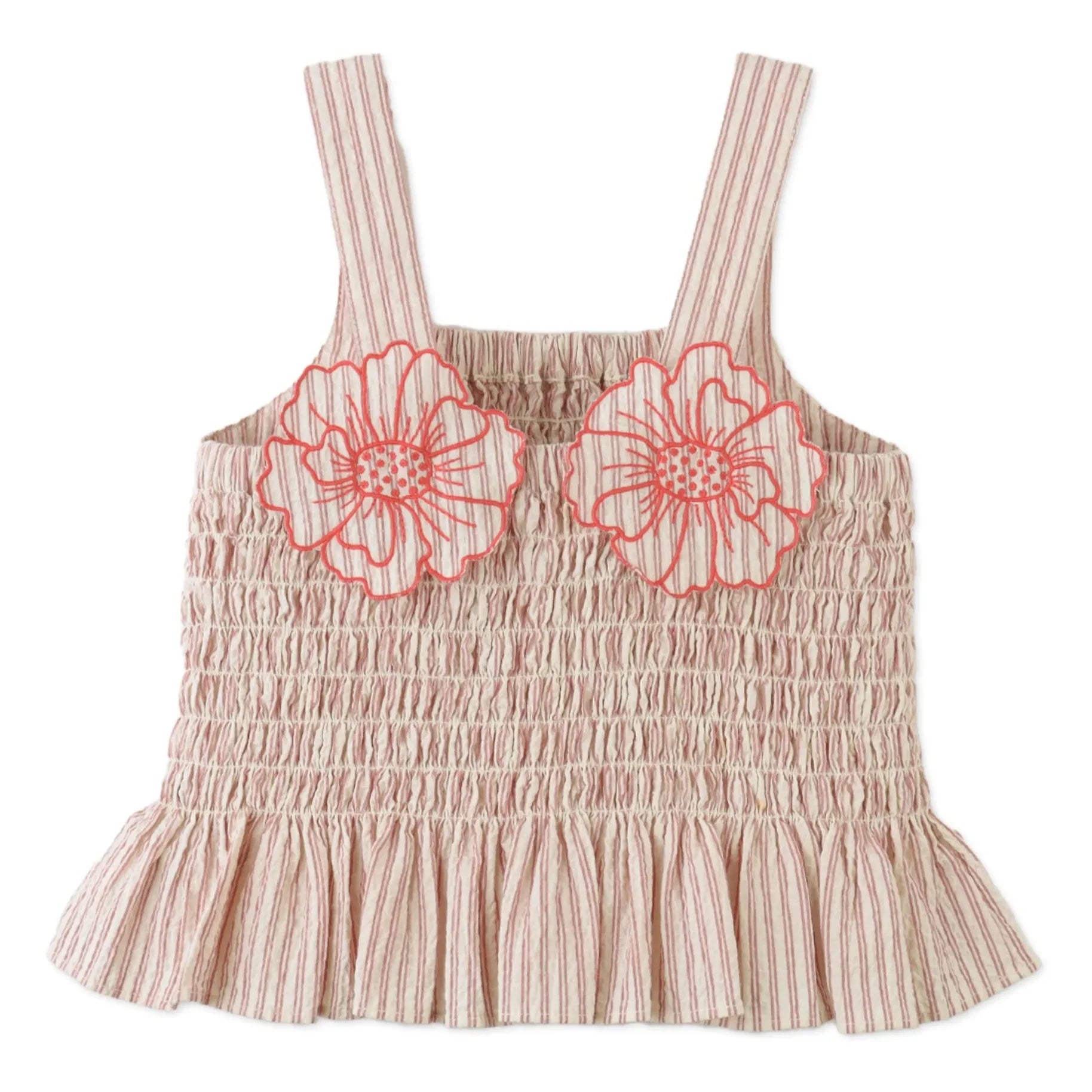 Gingersnaps - Josephine Fleurs Shirred Top | Red