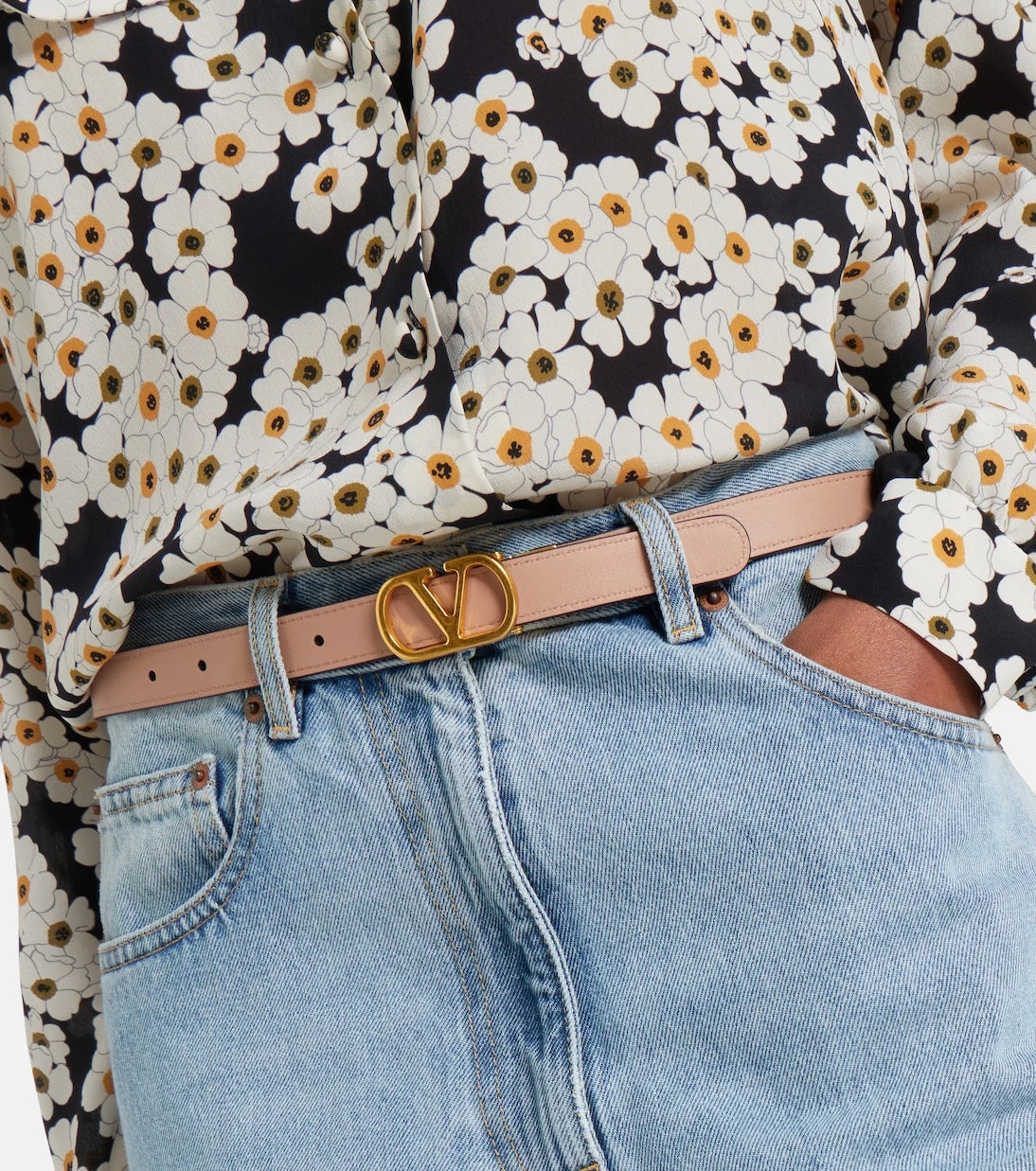 Valentino Garavani - VLogo reversible leather belt