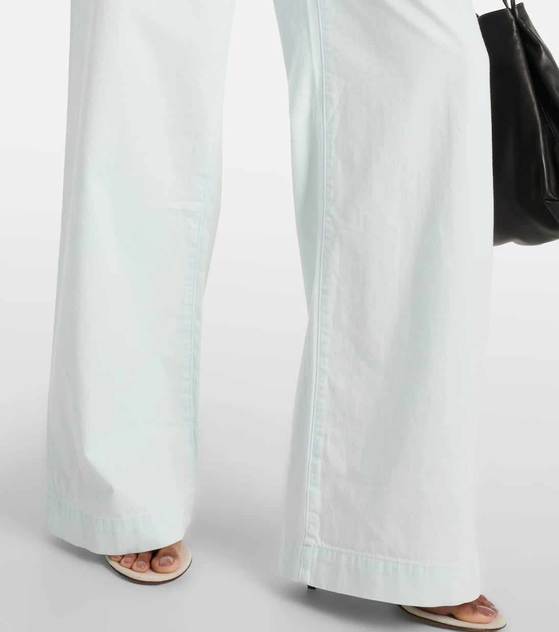 Vince - High-rise cotton twill wide-leg pants