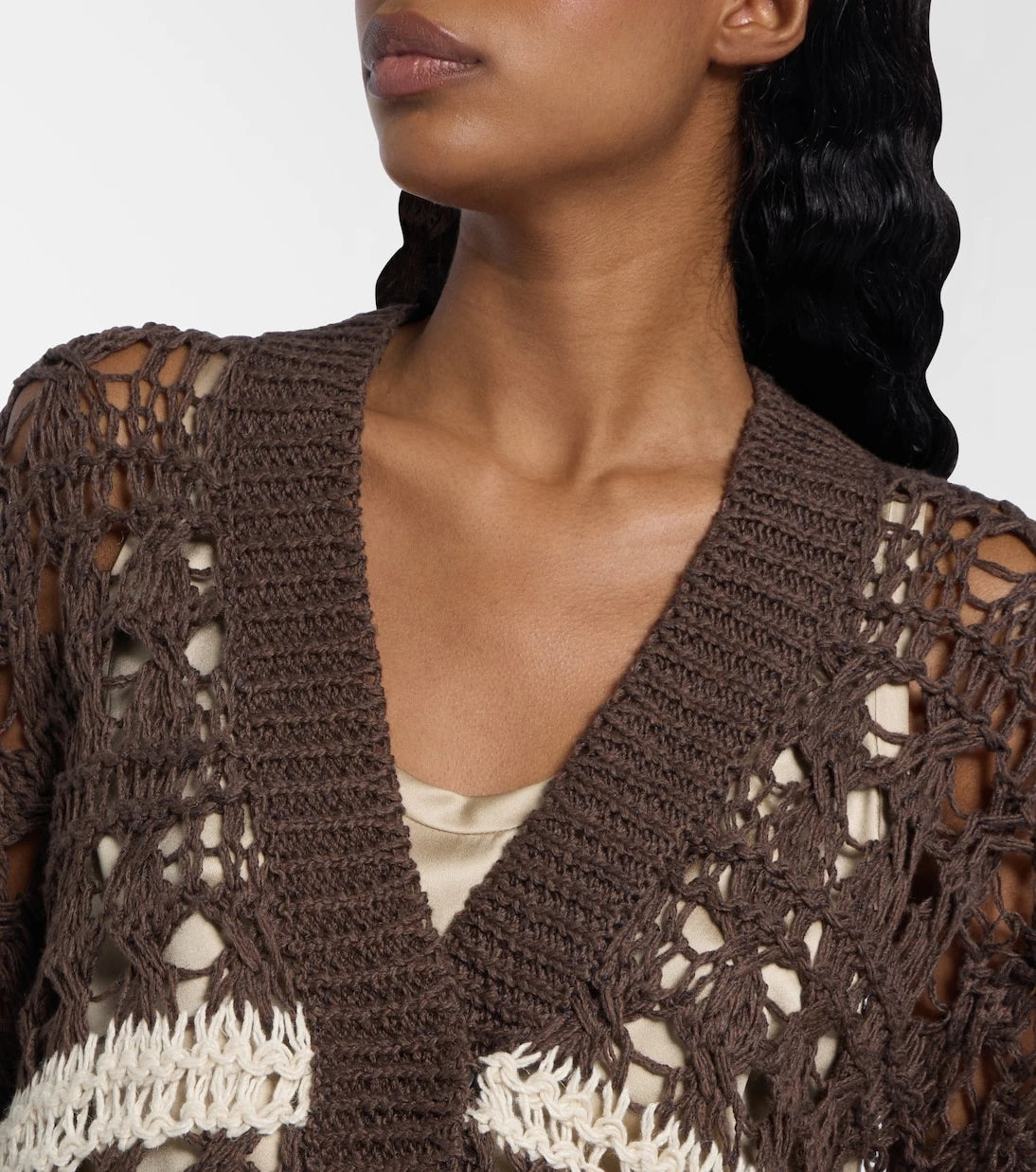 Brunello Cucinelli - Open-knit jute and cotton-blend cardigan