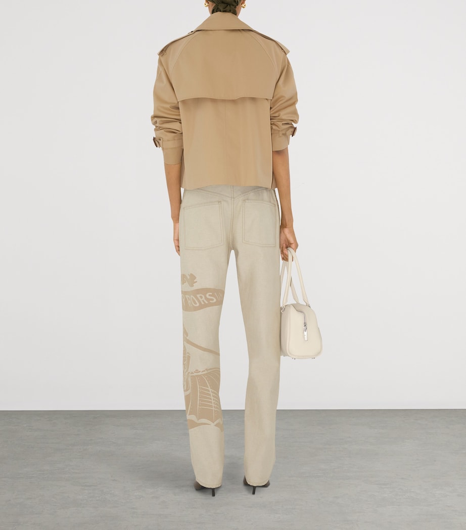 Gabardine Cropped Trench Jacket HONEY