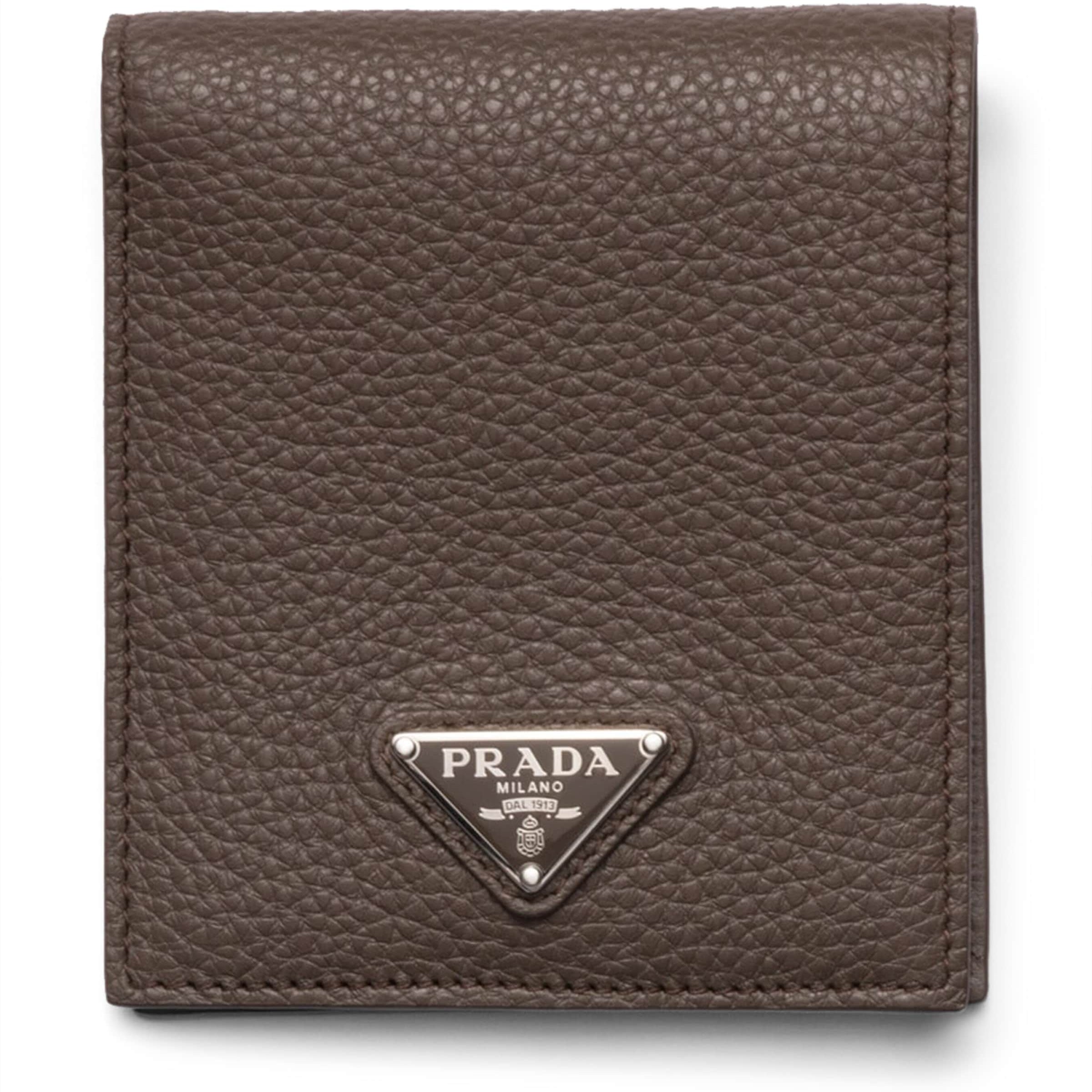 Prada Grained Leather Triangle Wallet