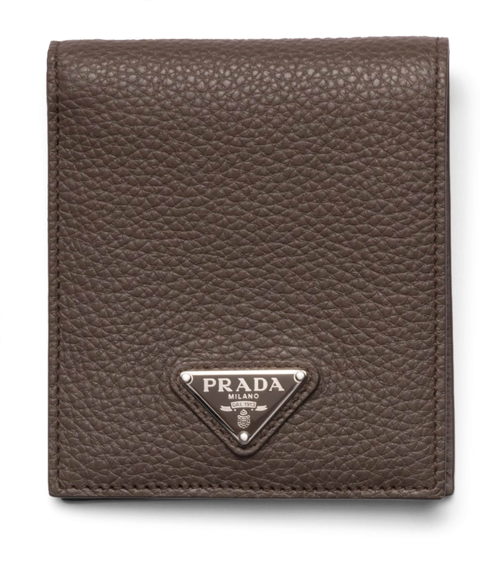 Prada Grained Leather Triangle Wallet