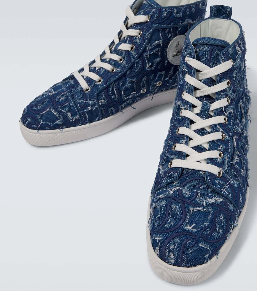 Christian Louboutin - Louis denim high-top sneakers