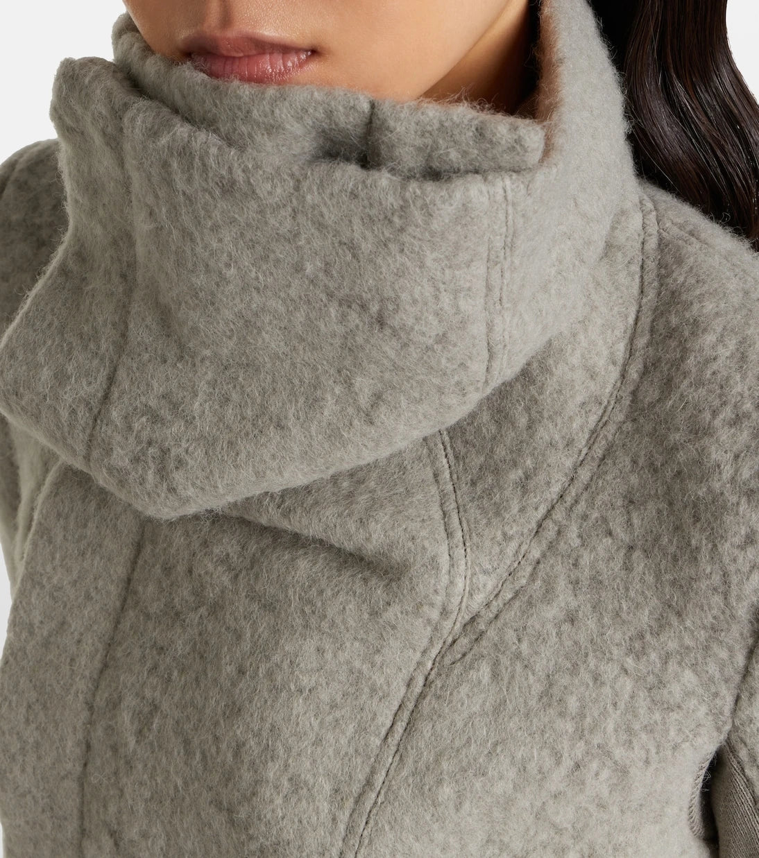 Rick Owens - Asymmetric alpaca and wool-blend jacket