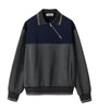 Asymmetric-Zip Polo Sweatshirt