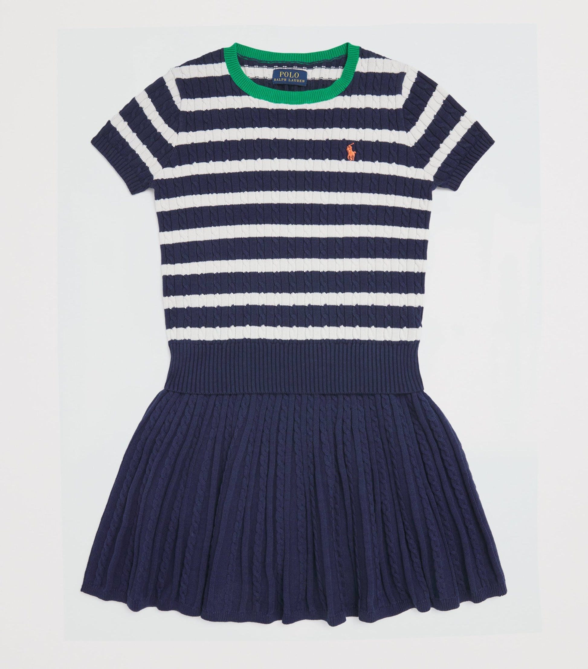 Ralph Lauren Kids Cable-Knit Stripe Top and Skirt Set (7-14 Years)
